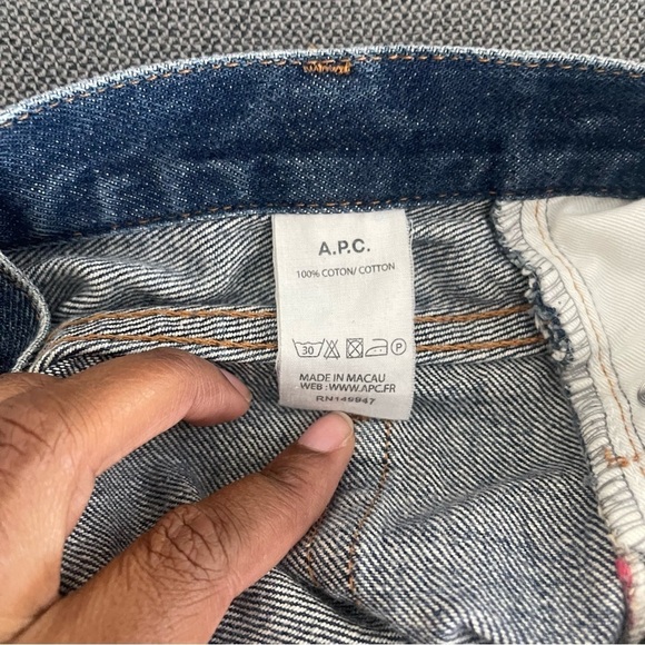A.P.C. New Standard Men’s Dark Wash Button Fly Jeans Size 29 - Picture 6 of 6